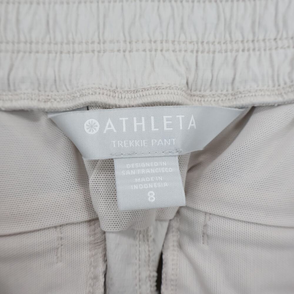Athleta Trekkie Belted Pant Birch Grey Size 8 - Picture 4 of 8